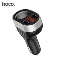 Hoco 5V3.1A 96W Dual USB Car Charger With one Car Lighter Slot digital Display Charging Voltage Current For iphone 11 XS Samsung. 