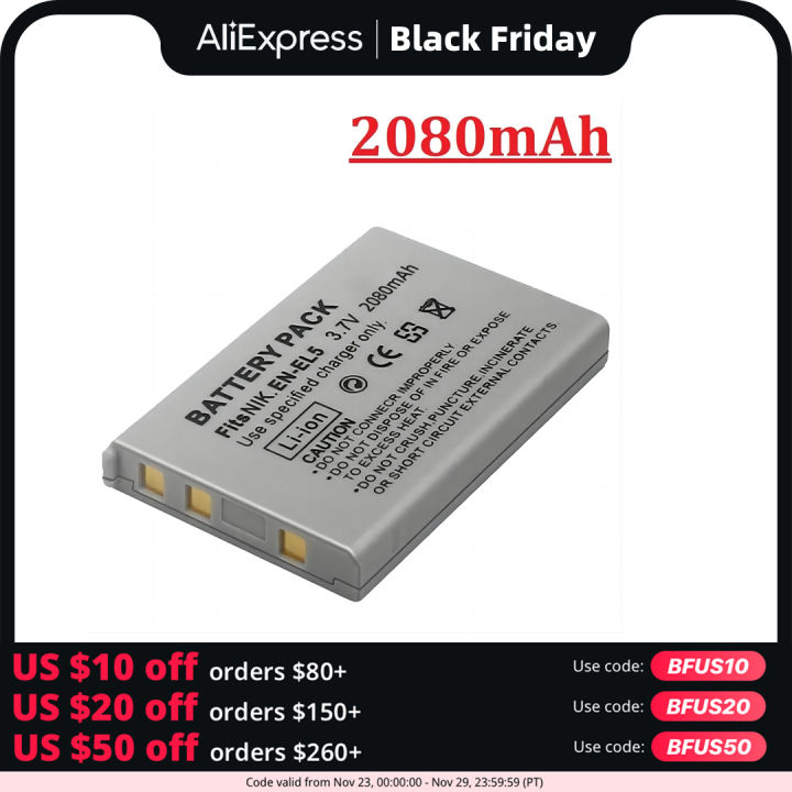 2080mAh EN-EL5 ENEL5 EL5 Batteries For Nikon Coolpix P530 P520