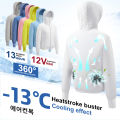 Electric fan jacket 3 speed control long sleeve Cooling jacket Quick dry cooling fan jacket Temperature Work Sunscreen clothing. 