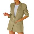 Women Blazer Jacket Chic Fashion Notched Collar Blazer Casual Button Long Sleeve Work Suit Coat Office Lady Elegant Blazers. 
