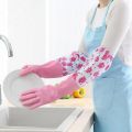 Kitchen Gloves Non-Slip Long Cuff Cleaning Gloves Latex Gloves For Household Cleaning Gloves Waterproof Hand Protection. 