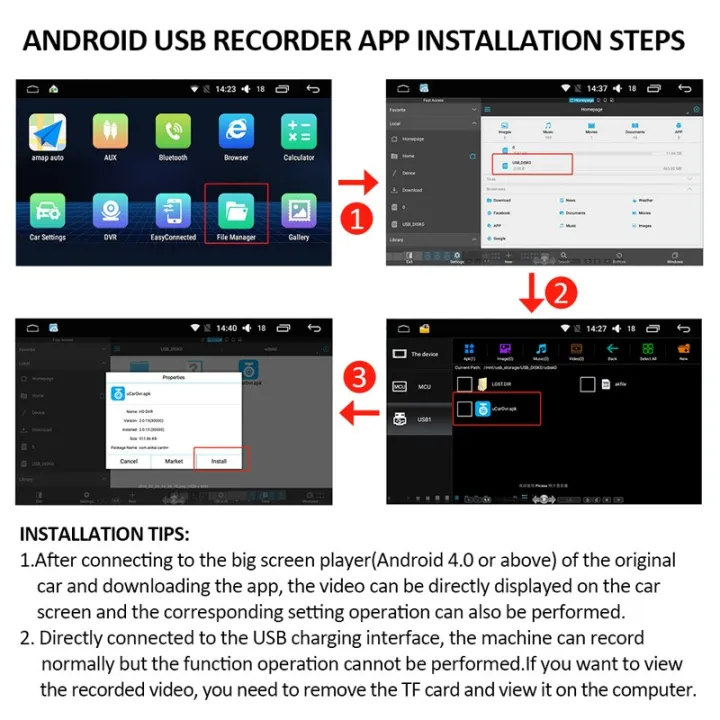 TOHAYIE%20Android%20USB%20Car%20DVR%20Dash%20Camera%20ADAS%201080P%20Full%20HD%20Video%20Recorder%20Night%20Vision%20Loop%20G-sensor%20170%C2%B0%20Wide%20Angle%20Dashcam%20(with%2032G%20TF%20Card)%20-%20Image%204
