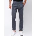GENTS SLIM-FIT PURE-COTTON, DEEP-GREY LONG TWILL OR GABERDINE PANT..