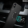 Phone case For ITEL P65 Back cover Finger Metal Ring Kickstand Car Holder Matte Soft Silicone Cover For itel P65 Cover cases.