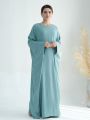 Ramadan Eid Crepe Batwing Butterfly Modest Abaya Dubai Luxury 2024 Muslim Jersey Hijabs Kaftan Dress For Women Kebaya Vestidos. 