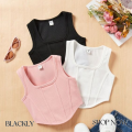 Sleeveless Three Color Combo Cotton Crop Top For Women's.