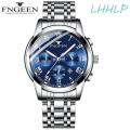 FNGEEN 4006 High Quality Luxury Men's Quartz Watch Luminous Calendar Stainless Steel Strap Wristwatch For Men.