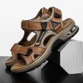 Brand Summer Men's Sandals Genuine Leather Men Slippers Gladiator Men Beach Sandals Soft Comfortable Outdoors Wading Shoes 38-48.
