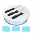 turn table+3 Pieces cake k-nife set+3 Pcs Scrapper. 