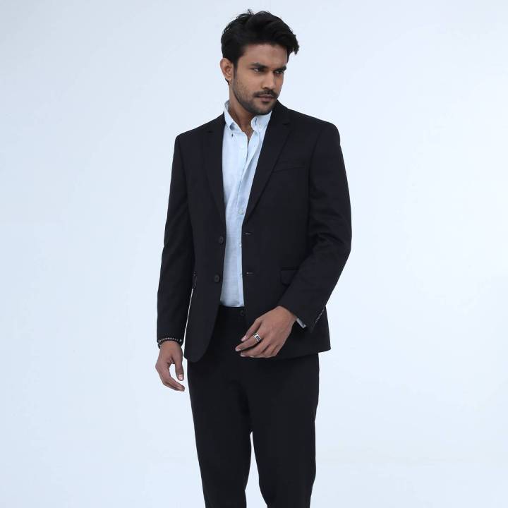 Slim Fit Casual Blazer for Men - Black