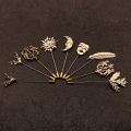 Multi-Style Long Needle Metal Brooch Pin - Stylish Suit Shirt Collar Pins and Corsage Brooches for Men.