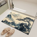 New Chinese style bathroom mat, diatom mud, absorbent carpet, national style, bamboo, toilet door mat, washstand, foot mat. 