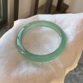 Natural Ice Agate Bracelet Round Flat Bar Clear Water Green Jade Bracelet Chalcedony Maiden Oil Green Bracelet Manufacturers Wholesale One Generation. 