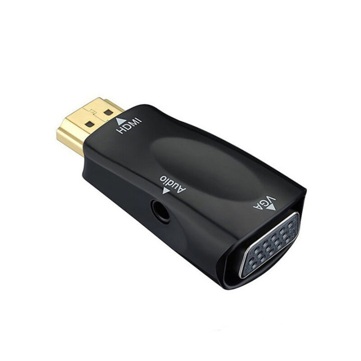VAORLO HDMI To VGA Converter Male-Female 15 Pin Adapter With Audio FHD 1080P 720P 480P For PC Laptop T V Box PC Display Projector