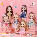 Doll Girl Toy Mini Doll Movable Joint Baby 3d Doll Beautiful Toys for Girls Clothes Dress Up 1/12 Fashion Doll 17cm Girls Gifts. 