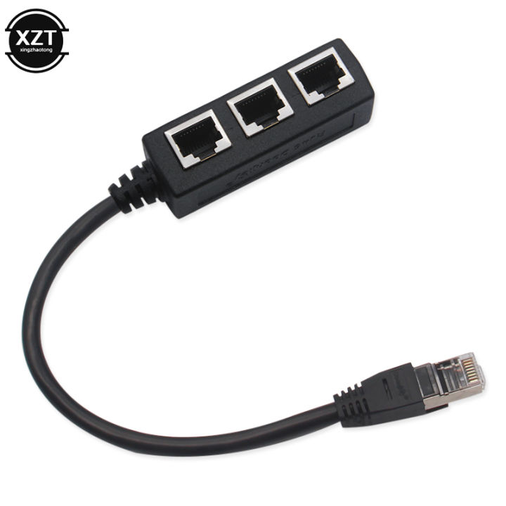 3 in 1 RJ45 Splitter LAN Ethernet Network RJ45 Connector Extender Adapter Cable for Networking Extension 1 Male to 2/3 Female