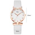 Elegant Classic Petal Pattern Luxury Leather Strap Ladies Quartz Watch Women Wristwatch Bracelet Wrist.