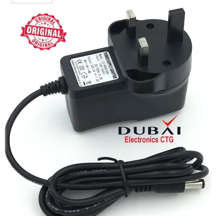 DC 9V 1A AC Adapter Charger Power Supply - Black uk Plug