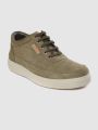 Woodland Men Nubuck Leather Sneakers - 3237119 Olive Green - Shoes.