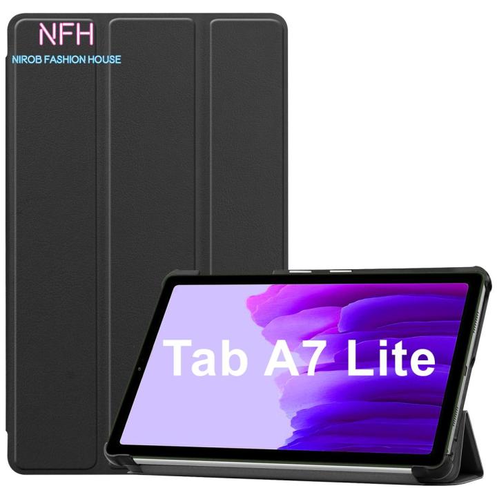 Samsung Galaxy Tab A7 Lite / SM-T220 / SM-T225 - 8.7" Silk Texture Horizontal Flip Leather Case with 3-folding Holder Cover