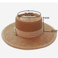 Ladies Handmade Natural Straw Hat Summer Beach Hat for Women Men Panama Cap Fashion Concave Flat Protetion Visor Sun Boat Hats.