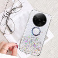 For Xiaomi Poco C61 Case Shiny Ring Glitter Soft Transparent Holder Stand Back Cover with ring Stars Moon Girls Cover For Xiaomi Poco C61+ Back Cover Phone Cases. 