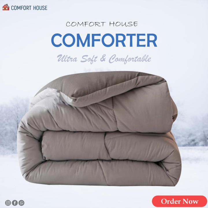 ComfortHouse Solid Colour Luxury Lightweight Comforter - Experience Cozy Warmth and Style for Winter - Easy to Maintain