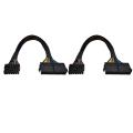 2X 24 Pin to 14 Pin ATX PSU Main Power Adapter Braided Sleeved Cable for IBM for Lenovo PC and Servers 12-Inch(30cm). 