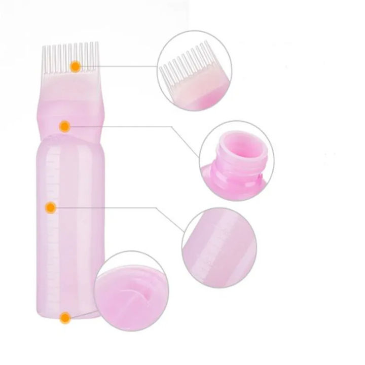 Multi-functional Hair Dyeing Treatment Oil Cream Shampoo Bottle Oil Coloring Dispensing Applicator Brush Tip Bottle