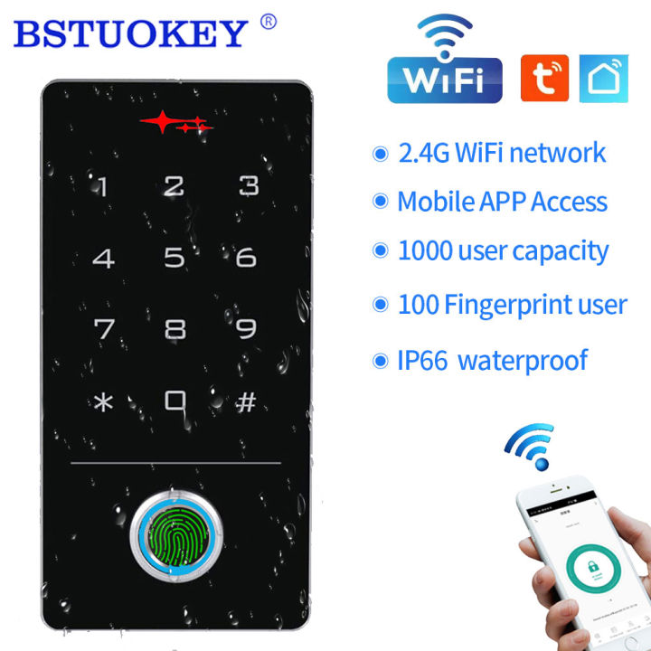 Outdoor Tuya App Wifi Access Control System IP68 Waterproof RFID EM Fingerprint Keypad ID Card Reader Standalone Door Controller
