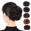 Flower Bud Head Wig Claw Clip In Hairpiece For Women Messy Curly Short Synthetic Hair Extension Chignon Donut Roller Demoo. 