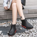 Japanese Fashion Rain Boots Women's Winter Non-Slip Low-Top Water Shoes Rubber Boots Short Rain Boots Car Wash Shopping Kitchen Shoes Rubber Shoes Tide. 