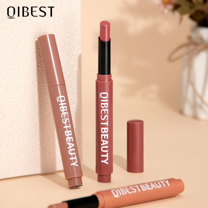 QIBEST Matte Lipstick Pen Lip Balm Moisturising Long Lasting Lip Tint Non-Stick Cup Sculpting Lipstick Lipliner Lips Makeup