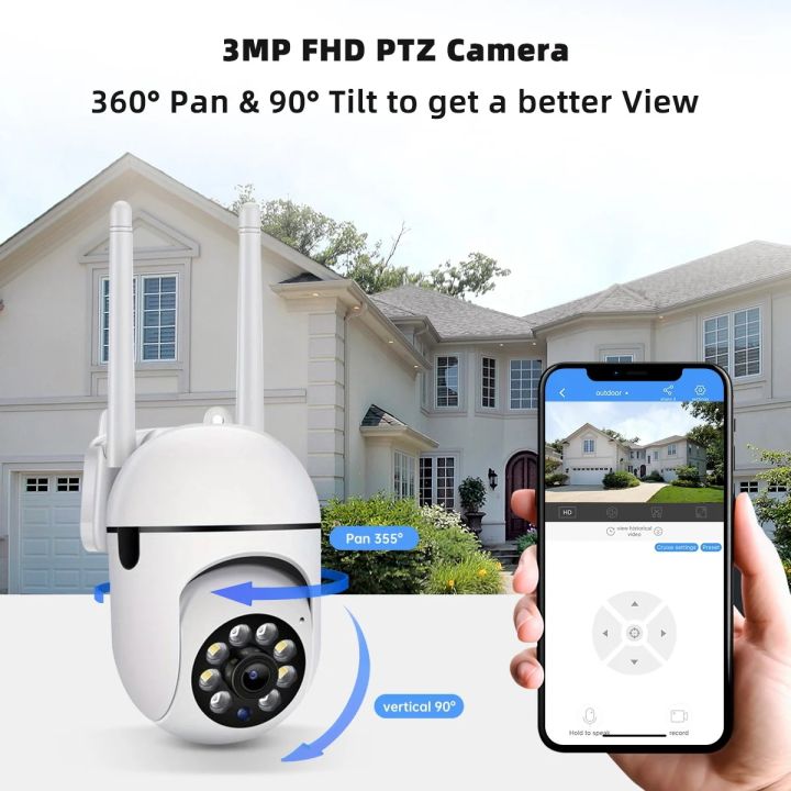 JOOAN%203MP%20PTZ%20IP%20Camera%20Color%20Night%20Auto%20Tracking%20CCTV%20IP%20WiFi%20Camera%20Security%20Camera%20Home%20Surveillance%20Camera%20Baby%20Monitor%20-%20Image%202