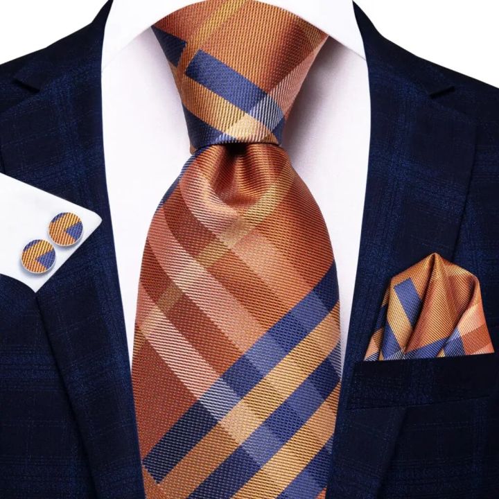 %E3%80%90Bestselling%20Product%E3%80%91%20Black%20Brown%20Silk%20Ties%20For%20Men%202024%20Classic%20Plaid%20Check%20Business%20Wedding%20Mens%20Neck%20Tie%20Handkerchief%20Cufflinks%20Gift%20For%20Men%20Hi-Tie%20-%20Image%203