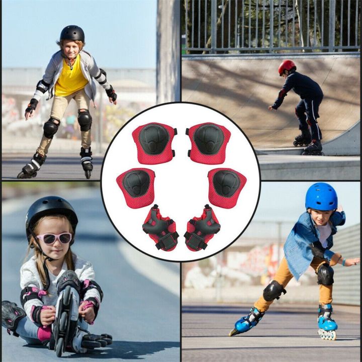 6Pcs/set%20Running%20Comfort%20Biking%20Skating%20Thicken%20Wrist%20Elbow%20Protectors%20Sports%20Protective%20Pads%20Kids%20Knee%20Pads%20-%20Image%202