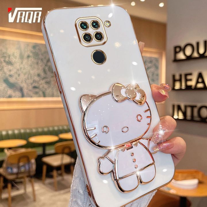 【Lejia】Vrqr hidden Mirro protective cover holder for Xiaomi Redmi Note cute  cat flip back cover Xiaomi Redmi Note S Note Pro Max 10 Lite M2 Pro 
