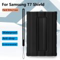 For Samsung T7 Shield Silicone SSD Skin Sleeve Case with Lanyard Portable Solid State Drive Anti-Scratch Protective Cover Shell. 