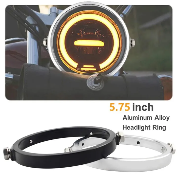 Universal%205.75%20Inch%20Aluminum%20Round%20Headlight%20Housing%20Headlamp%20Trim%20Ring%20Mount%20Bracket%20Motorcycles%20-%20Image%204