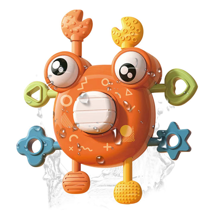 Crab Sensory Toys Fine Motor Skills Puzzle Stacking Toys BPA Free Early Educational Toy Cognitive Development for Kids Children MuXiaRe