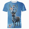 Disney Frozen T-Shirts Cartoon Anime Elsa Anna 3D Print Streetwear Men Women Fashion Oversized T Shirt Kids Boys Girls Tees Tops. 