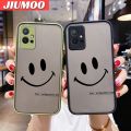 JIUMOO For vivo Y75 5G vivo Y55 5G IQOO Z6 5G Case Fashion Simple Smile Face Frosted Transparent Back Cover Lens Camera Protect Phone Case Edge Full Cover Casing Hard Cases. 