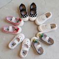 TaoziBaby Girls Square Mouth Polka Dot Canvas Shoes Baby Toddler Shoes Toddler Girl Shoes Kids Fashion. 
