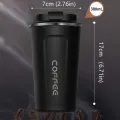 17oz Travel Mug, 510ml Insulated Coffee Mug Spill, Stainless Steel Vacuum Tumbler, Big Water Bottle, Double Wall Leak-Proof Thermos for Keep Hot/Ice Coffee,Tea, Black. 