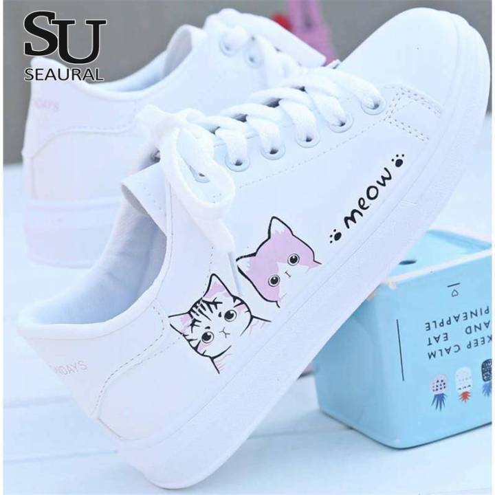 Sneaker%20Shoes%20for%20Women%20%20Cartoon%20Cat%20White%20Shoe%20Korean%20Casual%20Flat%20Shoes%20Women%20New%20Style%20%20Sale%20-%20Image%203
