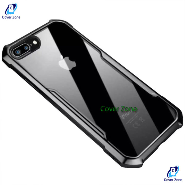 For Apple iPhone 7 Plus / iPhone 8 PLUS Shockproof TPU Bumper Clear Acrylic Mobile Phone Case For iPhone 7+ Back Cover