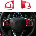 3 Pcs Steering Wheel Button Decoration Cover Sticker Trim for 10Th Gen 2016-2020 Red, 2 Pcs a & 1 Pcs B. 