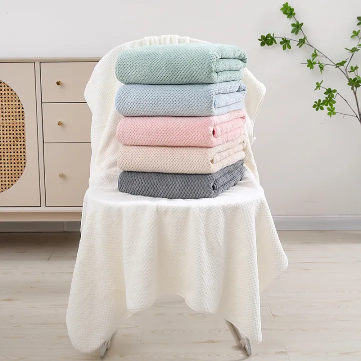 Coral%20Fleece%20Bath%20Towel%20Absorbent%20Pineapple%20Lattice%20Thickened%20plus-Sized%20Couple%20Swimming%20Bath%20100%25%20Cotton%20Bath%20Towel%20Men%20and%20Women%20Face%20Washing%20Towel%20-%20Image%202