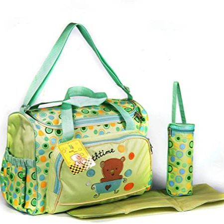 Multi-Functional Baby Diaper Bag 3 Pcs (Green)