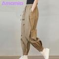 Amamia Summer Harem Pants Pockets Stretchy Waist Lady Harem Pants.